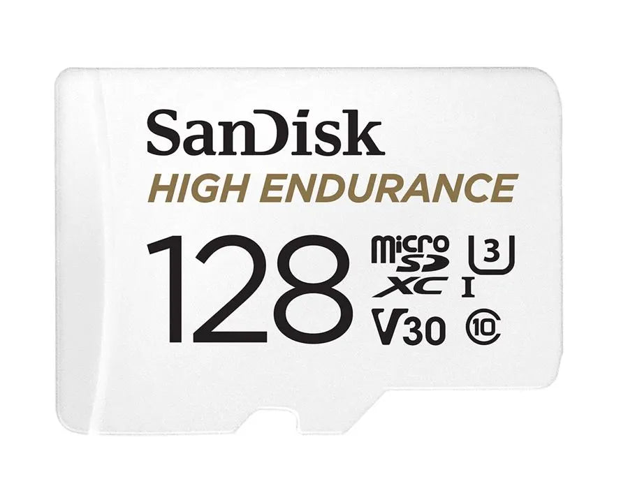 SanDisk High Endurance 128GB microSD 100MB/s 40MB/s 10K hrs 4K UHD C10 U3 V30 -40°C to 85°C Heat...