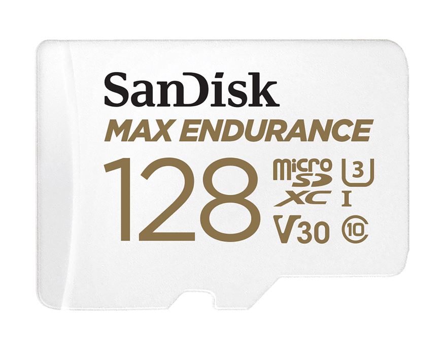 SanDisk Max Endurance 128GB microSD 100MB/s 40MB/s 20K hrs 4K UHD C10 U3 V30 -40°C to 85°C Heat F...
