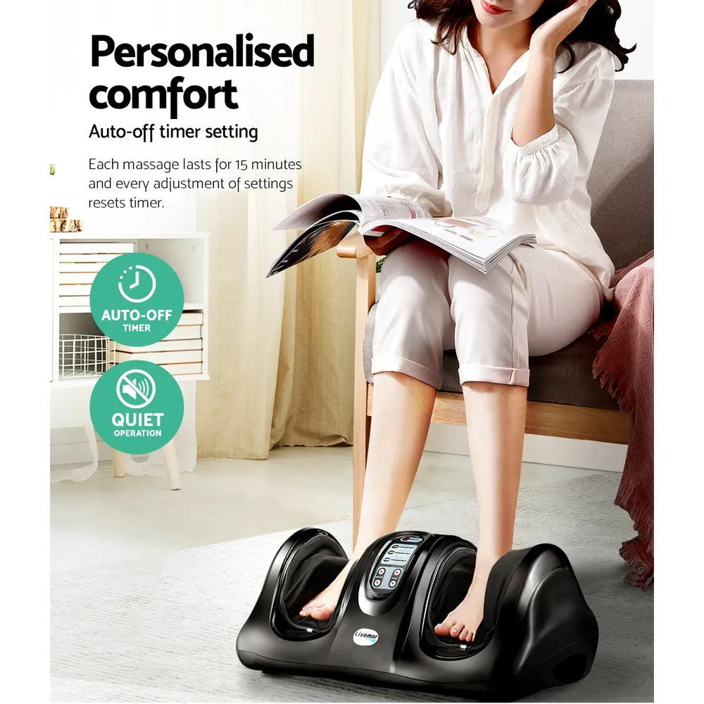 Livemor Foot Massager Shiatsu Massagers Electric Remote Roller Kneading Black - Image 6