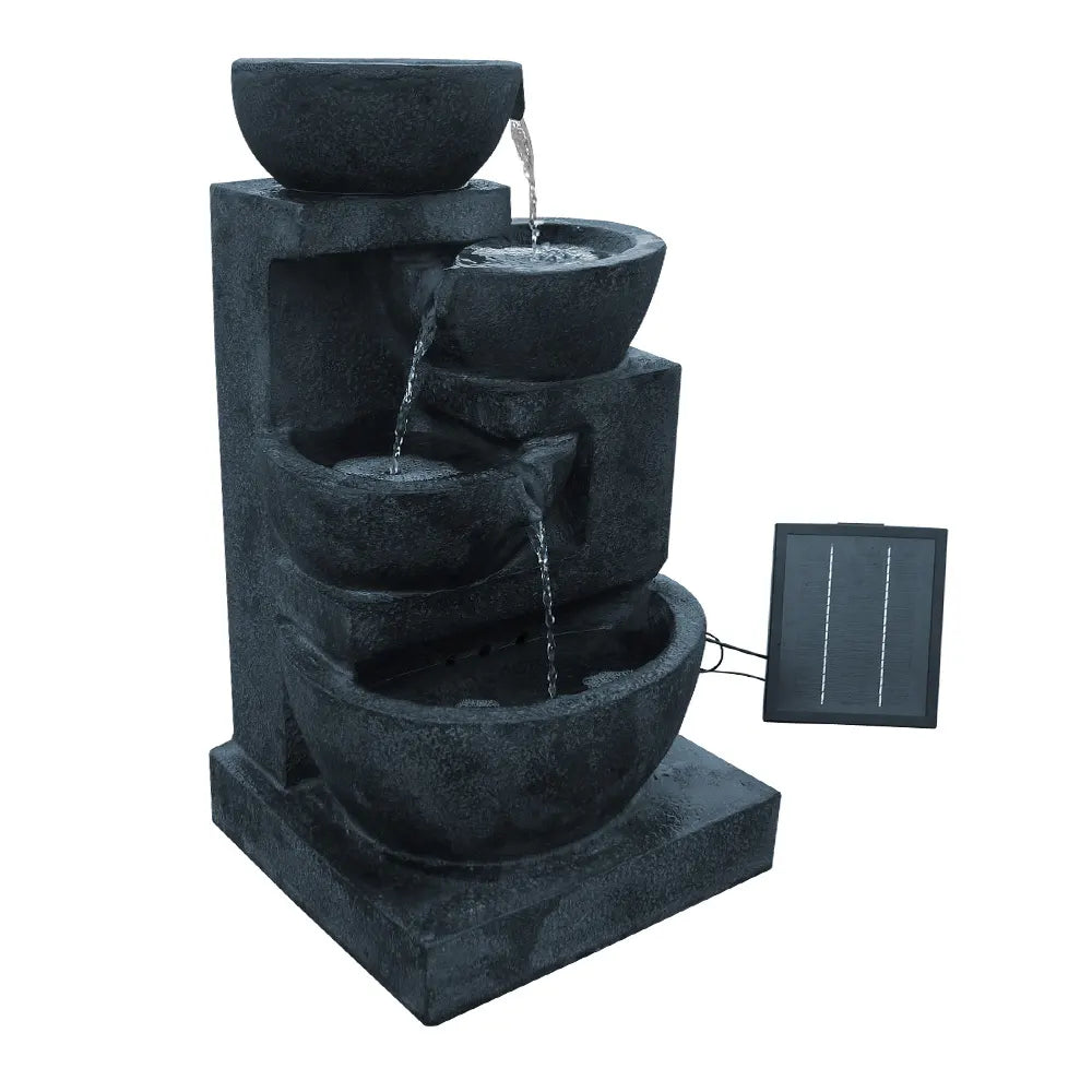 Gardeon Solar Water Feature Cascading Fountain 4-Tier Bowl LED Lights 72CM Blue - Image 8