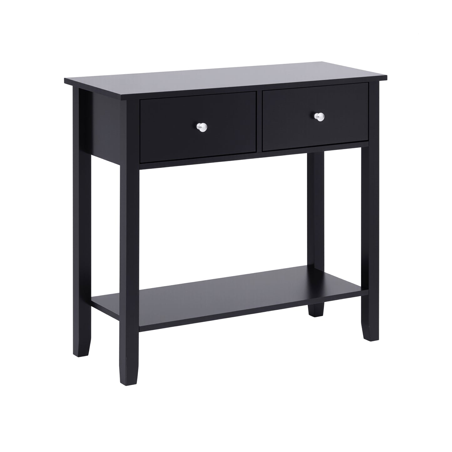 Artiss Console Table Hallway Sofa Entryway Entrance 2 Drawers 80CM Black - Image 9