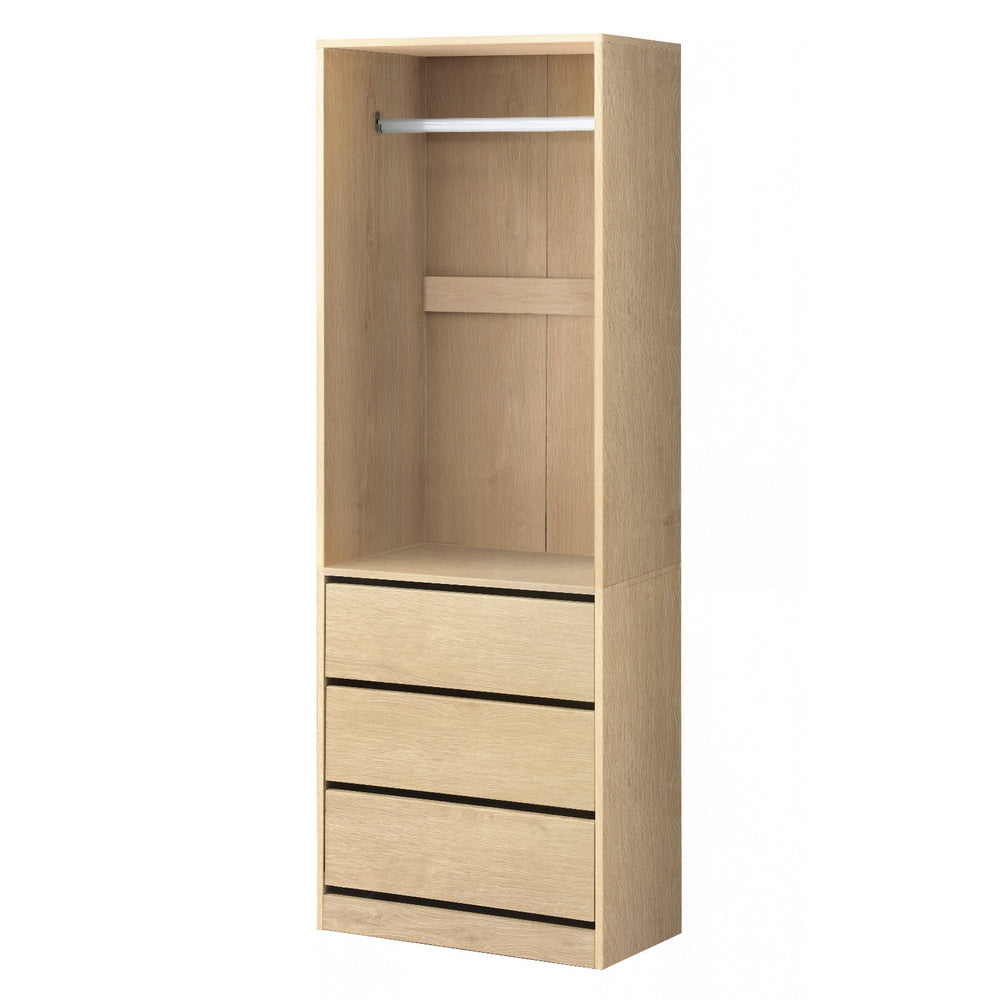 Artiss Wardrobe Clothes Closet Storage Organizer Pine - Image 8