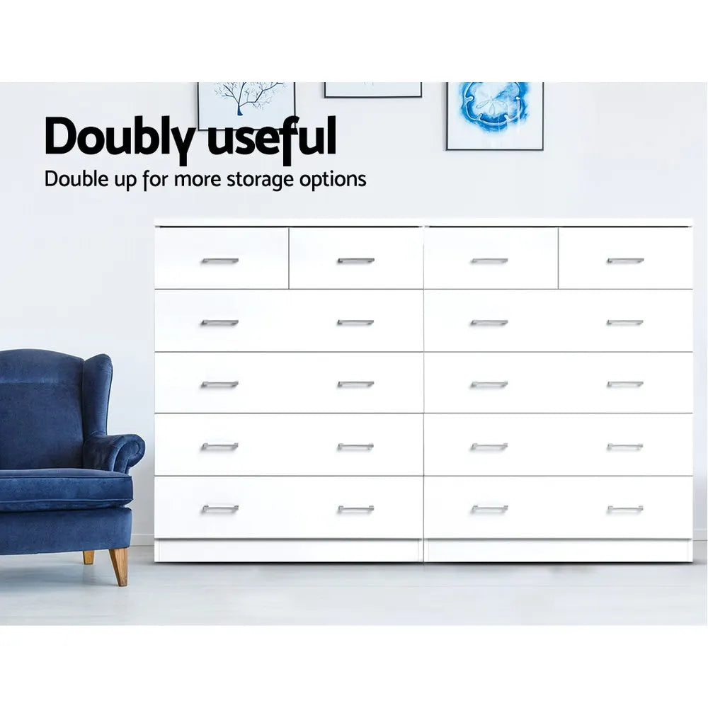 Artiss 6 Chest of Drawers - ANDES White - Image 8