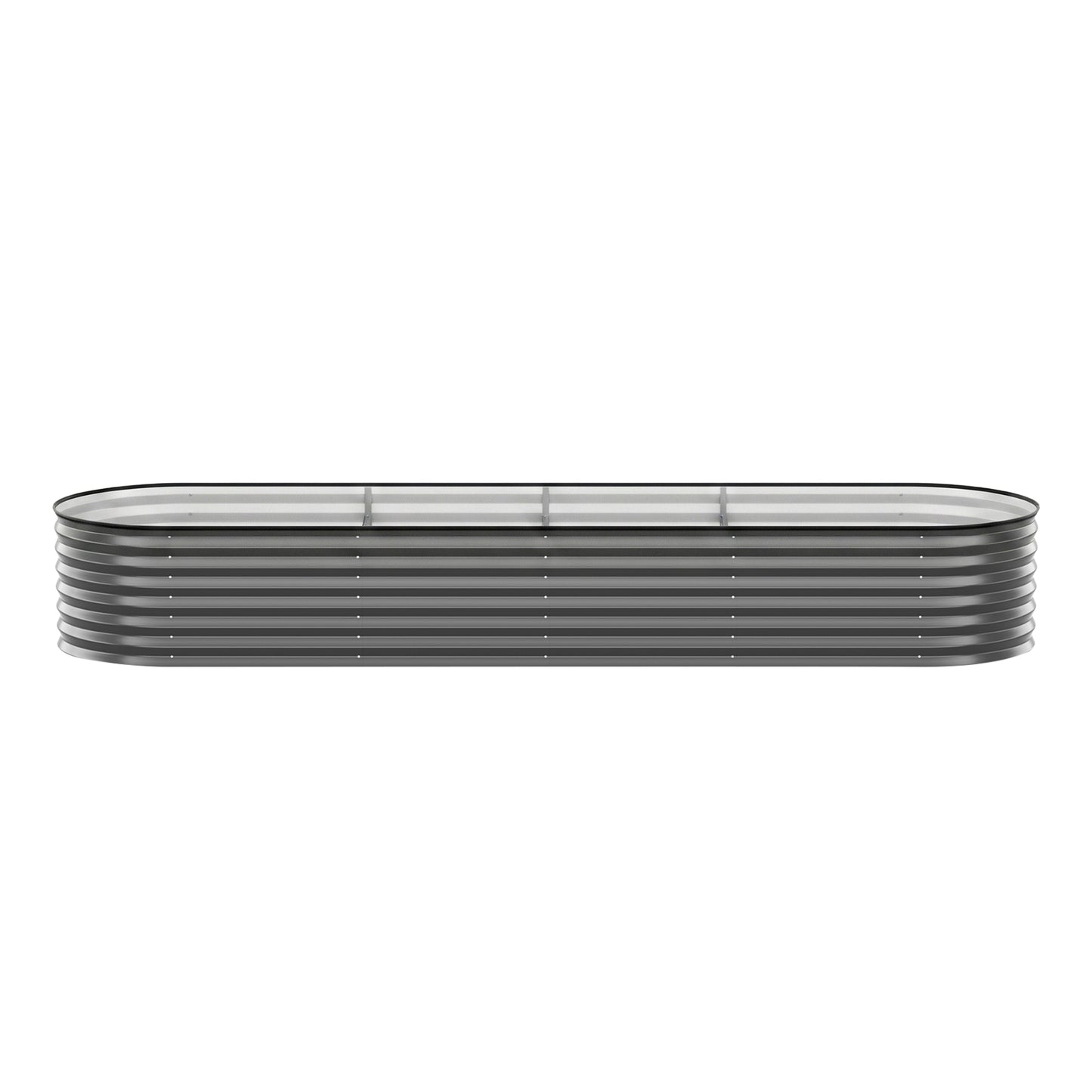 Green Fingers 3 Pcs Raised Garden Bed Kit Oval Galvanized Steel Planter Boxes 320x80x56cm, Heavy Duty Metal Elevated Garden Bed for Vegetables Flowers Herbs, with Safety Edging, Gloves & Pegs Included - Image 3