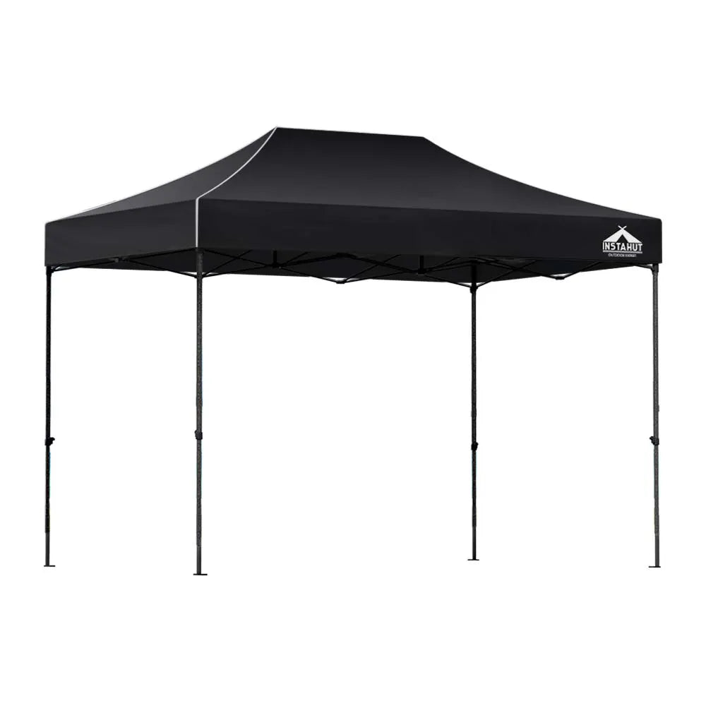 Instahut Gazebo Pop Up Marquee 3x4.5 Folding Tent 500D Wedding Camping Black - Image 8