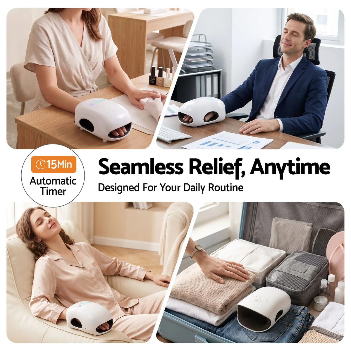 Livemor Hand Massager with Heat and Compression Cordless 3 Modes 3 Temperatures - Image 9