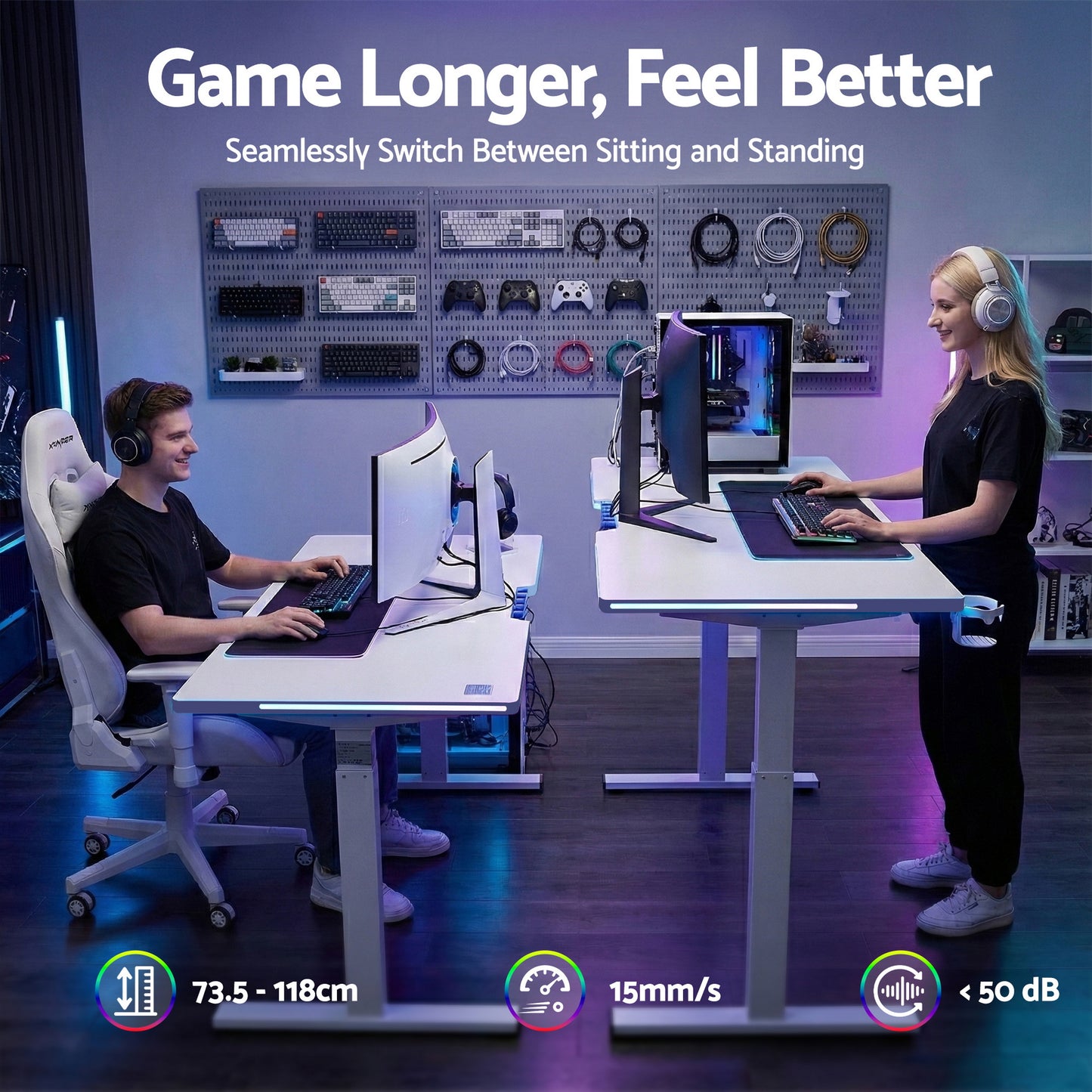 Artiss Electric Standing Desk Height Adjustable Gaming Desk Home Office 140cm - Image 5