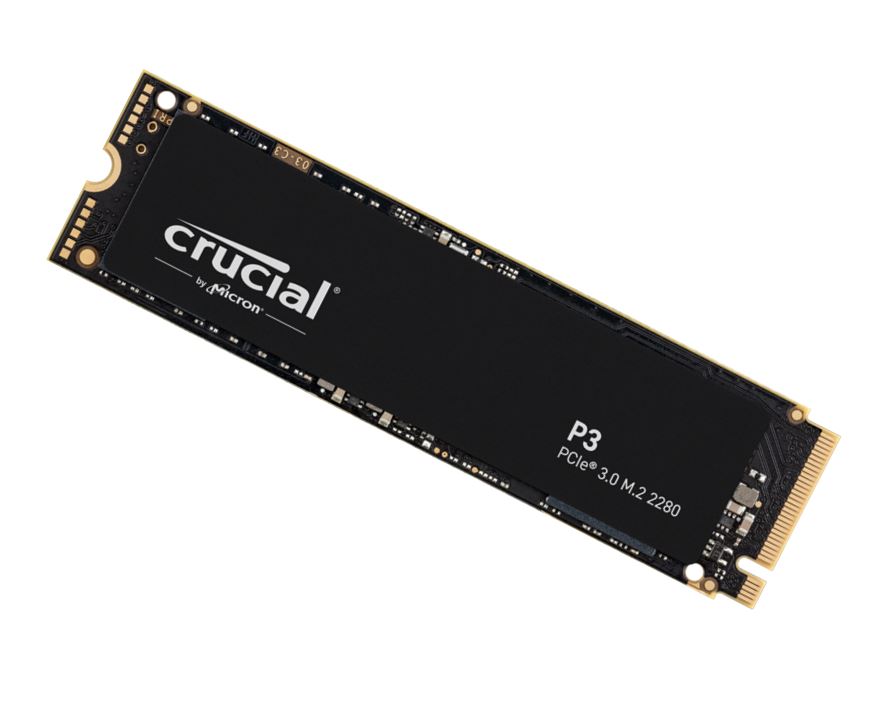 Crucial P3 2TB Gen3 NVMe SSD 3500/3000 MB/s R/W 440TBW 650K/700K IOPS 1.5M hrs MTTF Full-Drive En...