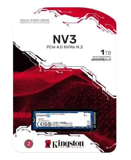 Kingston SNV3S NV3 1TB PCle 4.0x4 NVMe M.2 2280 SSD 6000/4000MB/s compaitible Notebook and SFF 5Y... - Image 3