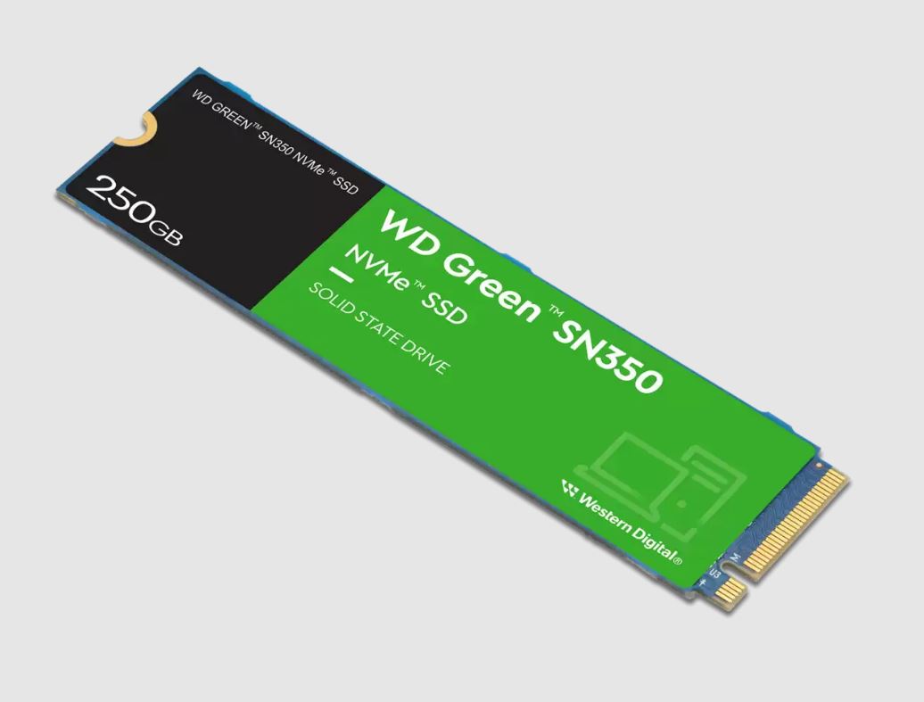 Western Digital WD Green SN350 250GB M.2 NVMe SSD PCIe 3.0x4 2400MB/s 1500MB/s R/W 300K/300K IOPS... - Image 2
