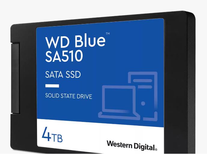 Western Digital WD Blue 4TB 2.5' SATA SSD 560R/530W MB/s 95K/82K IOPS 600TBW 1.75M hrs MTBF 3D NA...