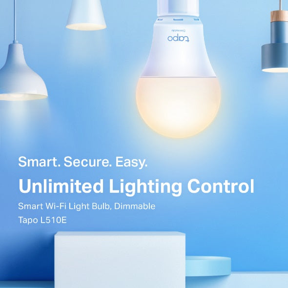 TP-Link Tapo L510B Smart Light Bulb Bayonet Fitting Dimmable, No Hub Required, Voice Control, Schedule Timer 2700K 8.7W 2.4 GHz 802.11b/g/n