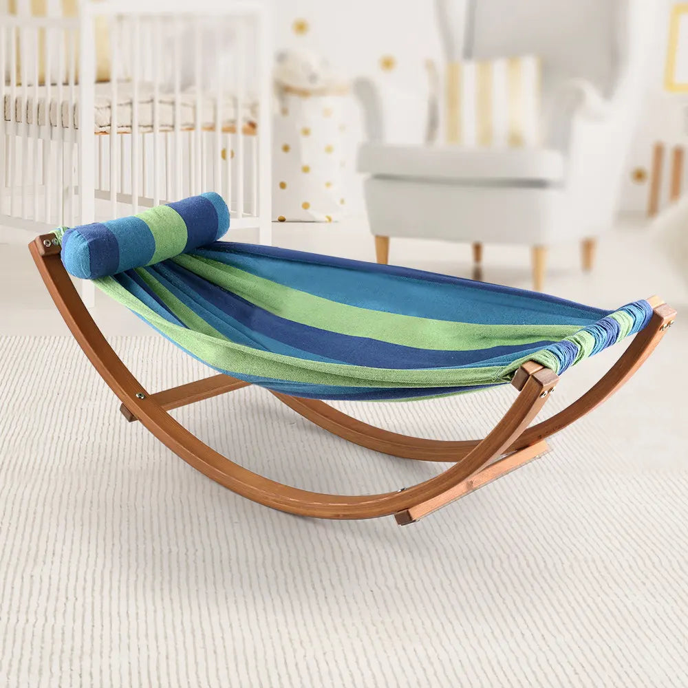Gardeon Hammock Bed Outdoor Camping Kids Timber Hammock Rocking - Image 8
