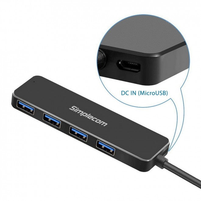 Simplecom CH342 USB 3.0 (USB 3.2 Gen 1) SuperSpeed 4 Port Hub for PC Laptop - USB, Bluetooth IEEE - Image 3
