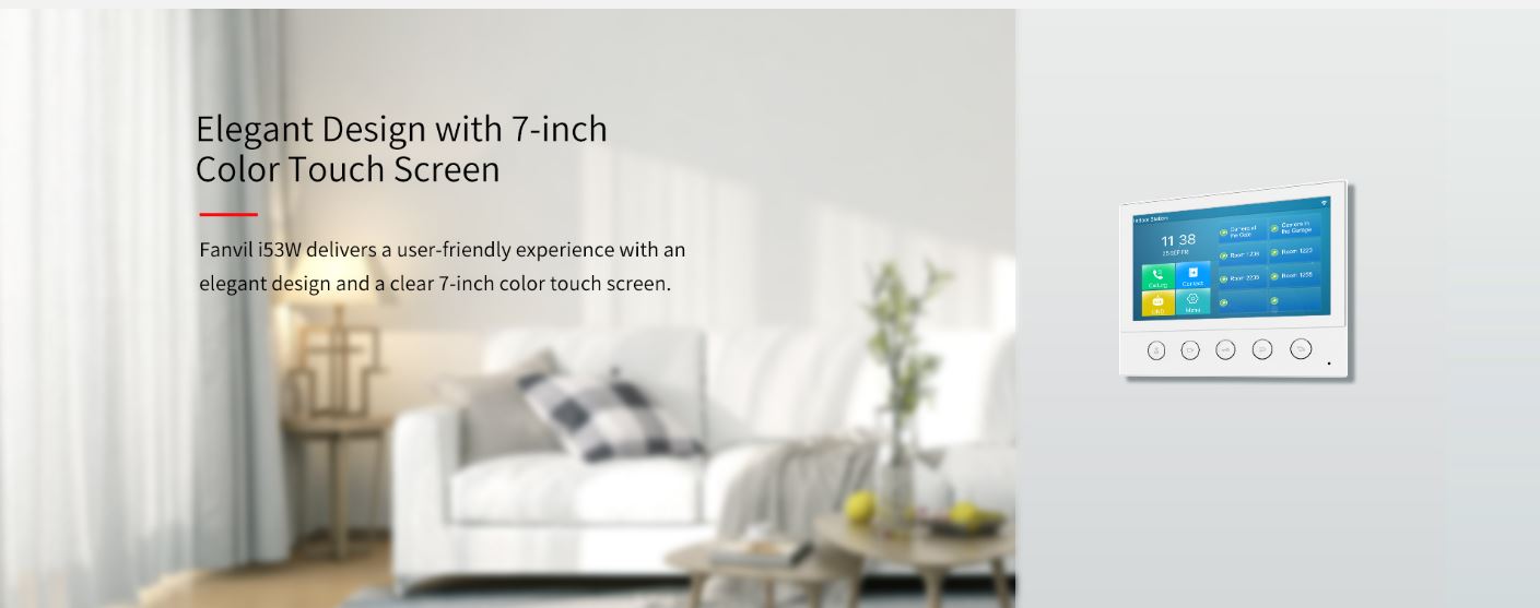 Fanvil i53W Indoor SIP Station, 6 SIP Lines, 5 Buttons, PoE, 7' Colour Touch Screen, Linux, ONVIF... - Image 4