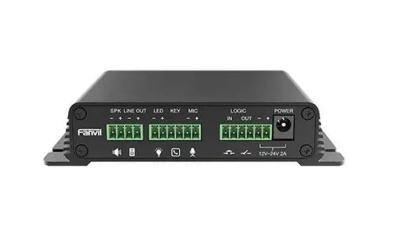 Fanvil PA2s Video Intercom Paging Gateway, Emergency call button interface, active call, NVR video recording, standard RJ45 interface