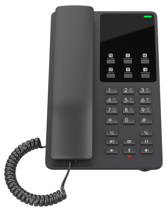 Grandstream GHP621W Desktop Hotel Phone, Built-in WiFi, Black, 2 SIP Accounts, 2 Lines, 3-way Aud...