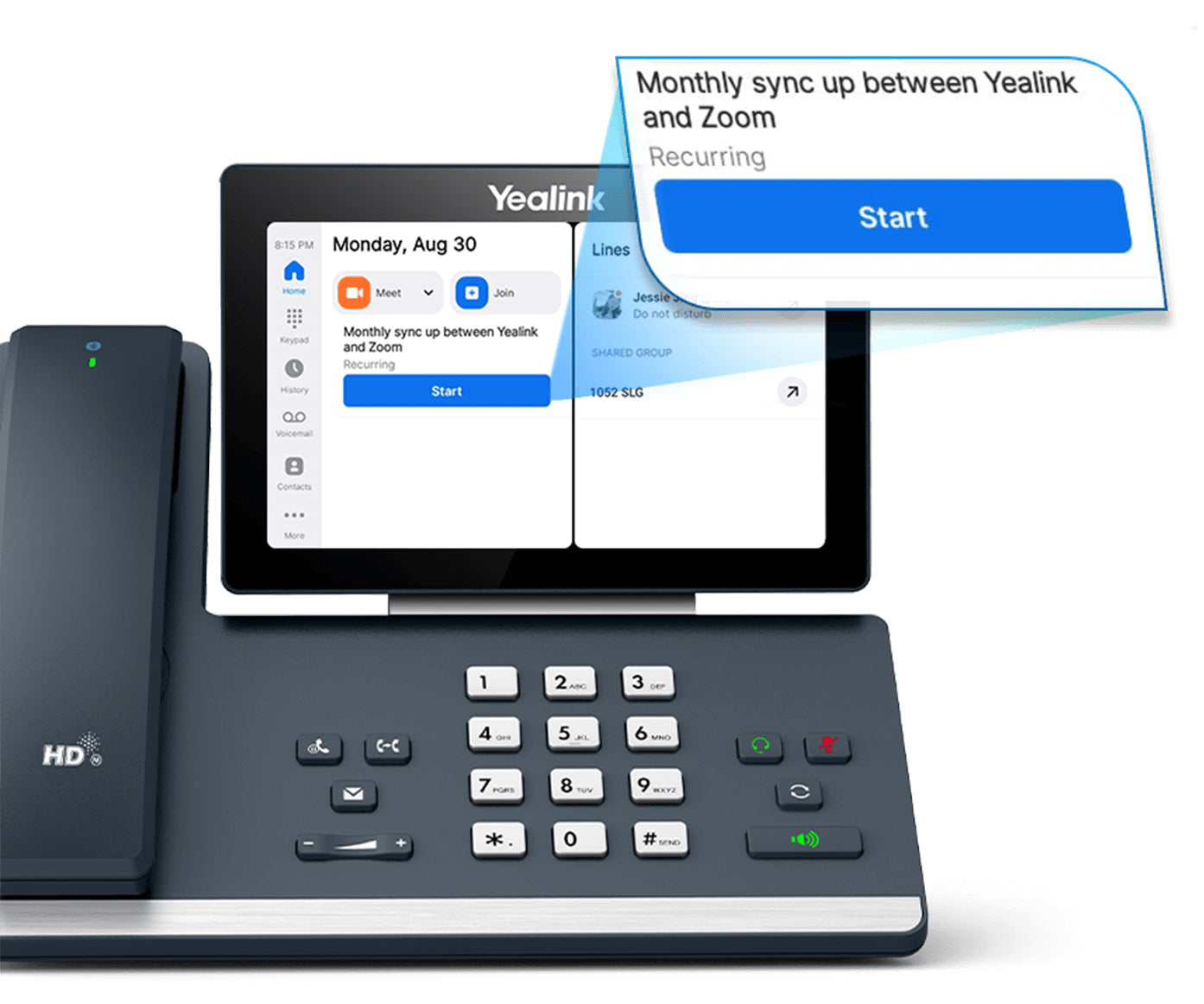 Yealink MP58 Zoom Edition Android 9.0 Phone, 7' Colour Touch Screen, HD Audio, Dual Gig Ports, Bu... - Image 2