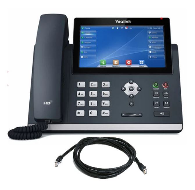 Yealink T48U 16 Line IP phone, 7' 800x480 pixel colour touch screen, Optima HD voice, Dual Gigabit Ports, 1 USB port for BT40/WF40/Recording, (T48S)
