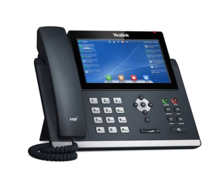 Yealink T48U 16 Line IP phone, 7' 800x480 pixel colour touch screen, Optima HD voice, Dual Gigabit Ports, 1 USB port for BT40/WF40/Recording, (T48S)