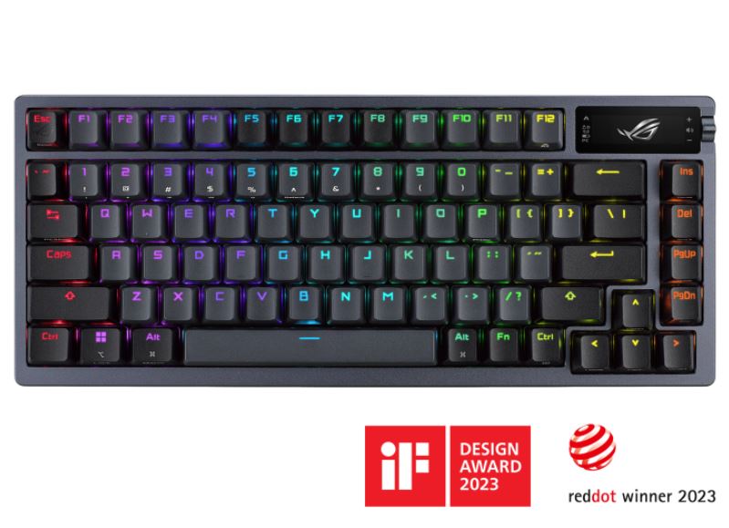 ASUS ROG AZOTH/NXSM/PBT Gaming Keyboard, OLED Display, NX Storm Switch, 75 Keys, Tri-mode Connect...