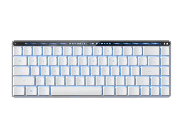 ASUS ROG Falchion RX Blue Low Profile Wireless Gaming Keyboard, Tri-mode Connection, ROG Omni Rec...