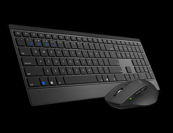 RAPOO 9500M Bluetooth 2.4G Wireless Keyboard Mouse Combo Black- Multi-Device connection - Adjustable1600DPI 4.5mm Ultra-Slim. 12 Months Battery Life