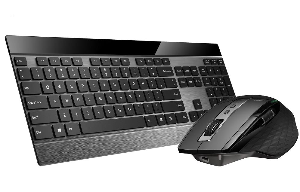 RAPOO 9900M Multi-mode Wireless Ultra-slim Keyboard Mouse - Bluetooth 4.0, 2.4G Multi-Mode Switch, Ultra-Slim Keys, Adjustable DPI