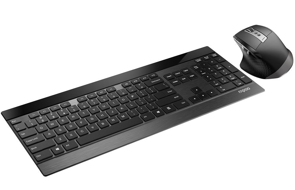 RAPOO 9900M Multi-mode Wireless Ultra-slim Keyboard Mouse - Bluetooth 4.0, 2.4G Multi-Mode Switch, Ultra-Slim Keys, Adjustable DPI
