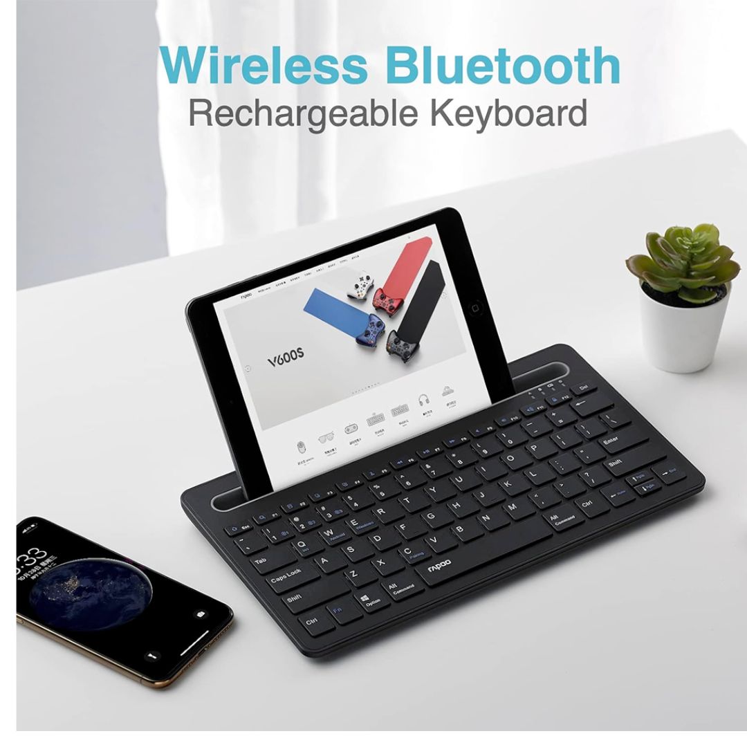 RAPOO XK100 Bluetooth Wireless Keyboard - Switch Between Multiple Devices, Computer, Compact and... - Image 3