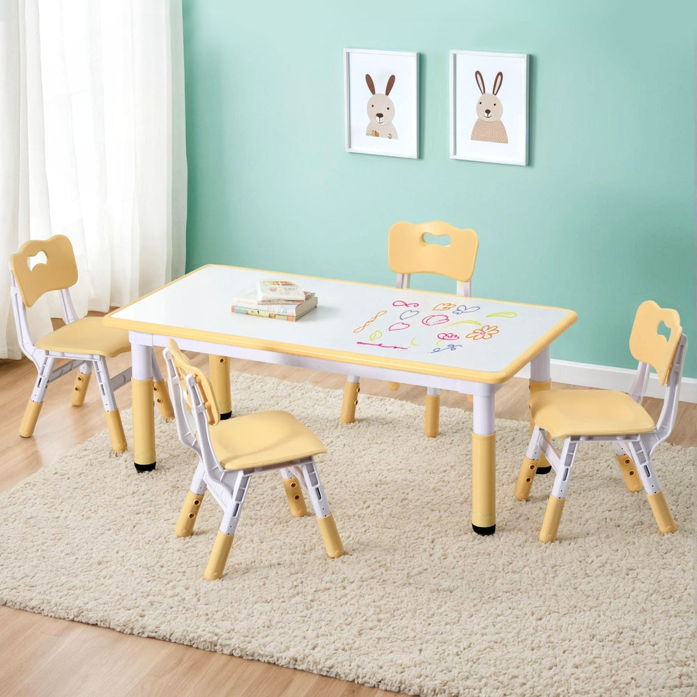 1 Keezi Kids Table and 4 Chairs Set Graffiti - Image 7