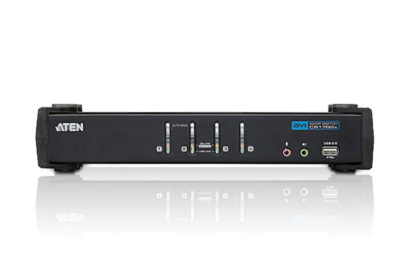 Aten Desktop KVMP Switch 4 Port Single Display DVI w/ audio, 4x Custom KVM Cables Included, 2x US... - Image 3
