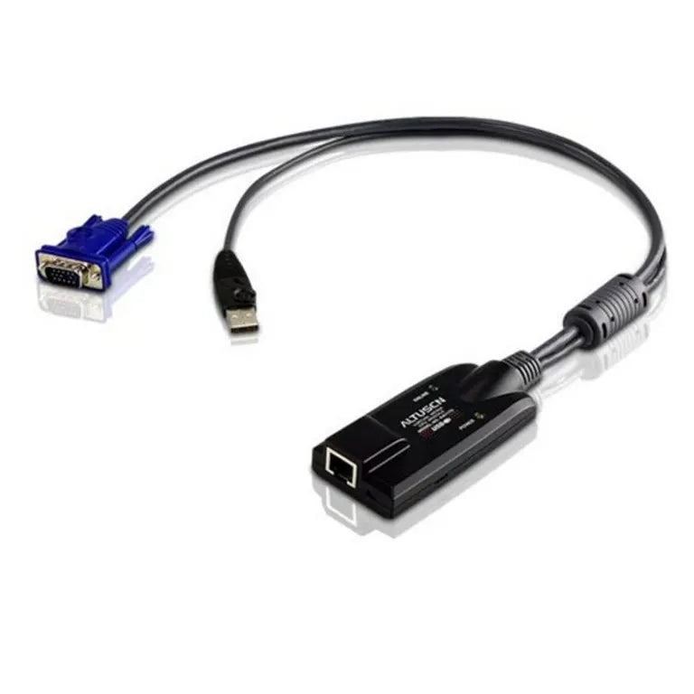Aten KVM Cable Adapter with RJ45 to VGA USB, Supports Virtual Media - KVM Switch Video