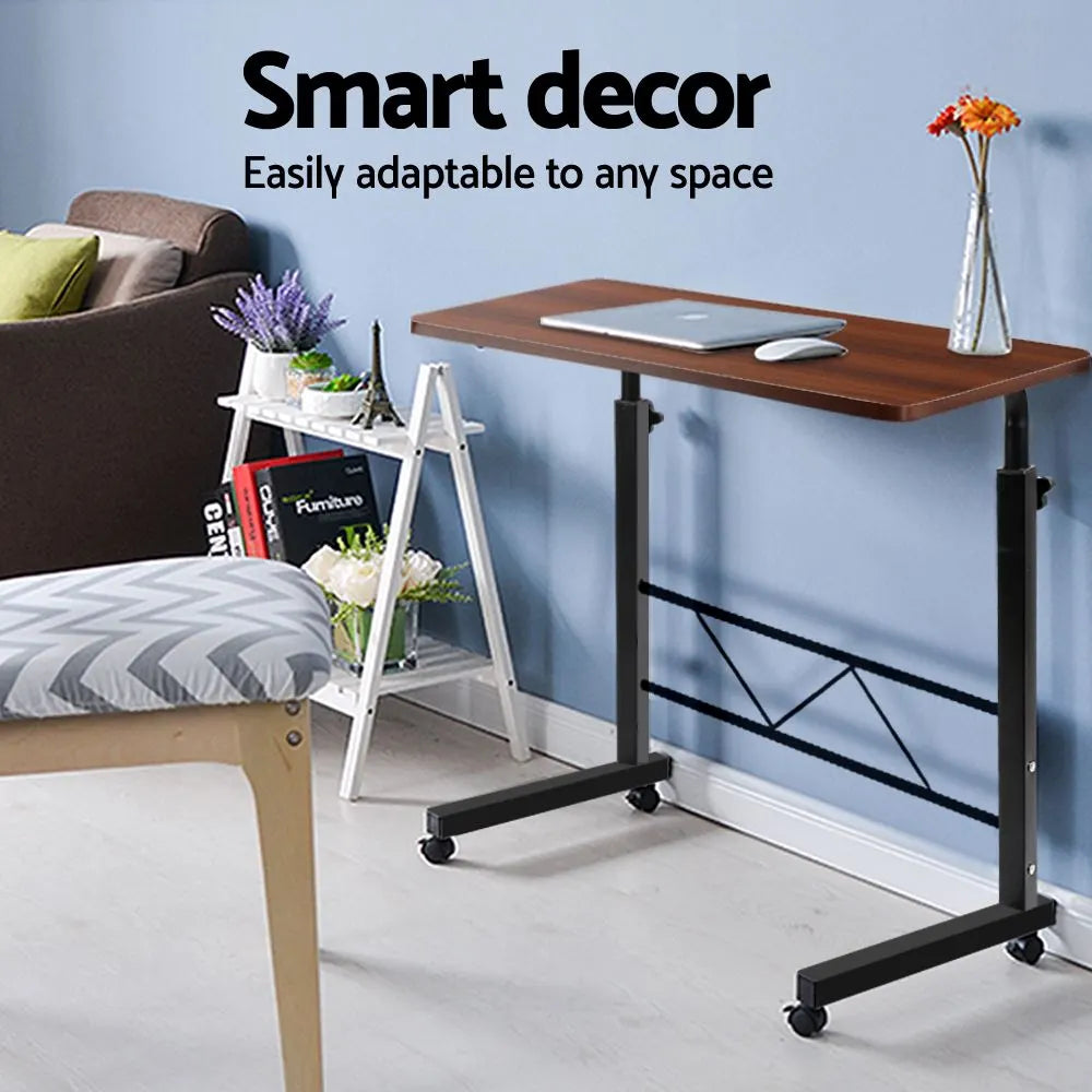 Artiss Laptop Desk Table Adjustable 60CM Dark Wood - Image 9
