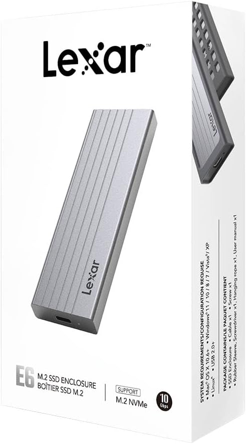 Lexar E6 M.2 SSD Enclosure, Supports M.2 NVMe SSD USB 3.2 Gen 2 high-speed interface with data tr... - Image 4