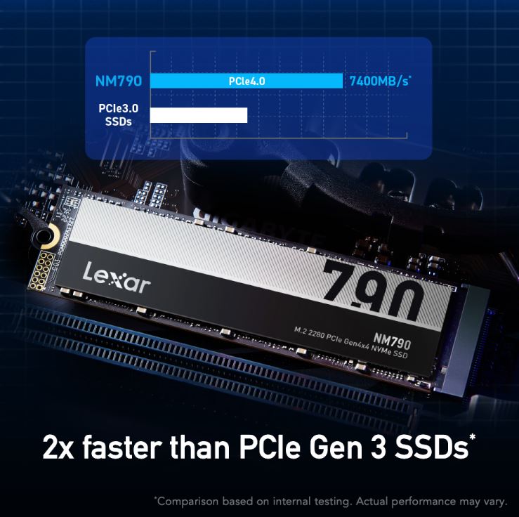 Lexar LNM790X008T-RNNNG Internal SSD 8TB M.2 2280 PCIe Gen 4x4 NVMe SSD up to 7400MB/s read, 6500... - Image 3