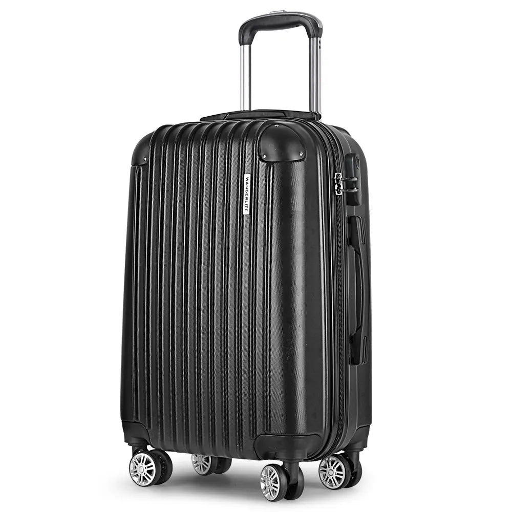 Wanderlite 20 Inch Luggage with Zipper Lock Carry On Hard Shell Travel Suitcase Luggage Case Black - Image 8