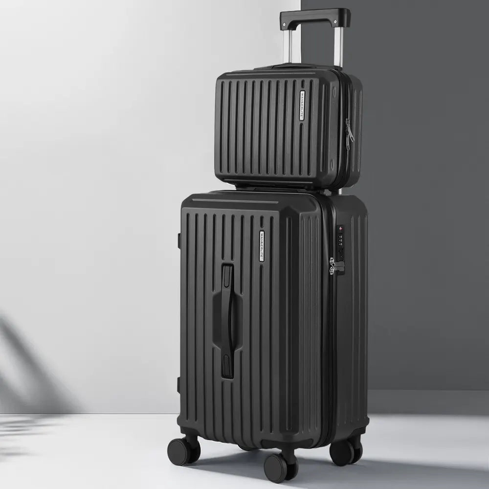Wanderlite 2pcs Trunk Luggage Suitcase Travel Carry On TSA Lock 12" 20" Black - Image 7