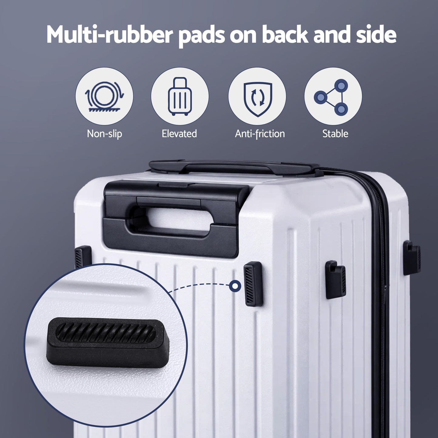 Wanderlite 2pcs Trunk Luggage Suitcase Travel Carry On TSA Lock 12" 20" White - Image 9