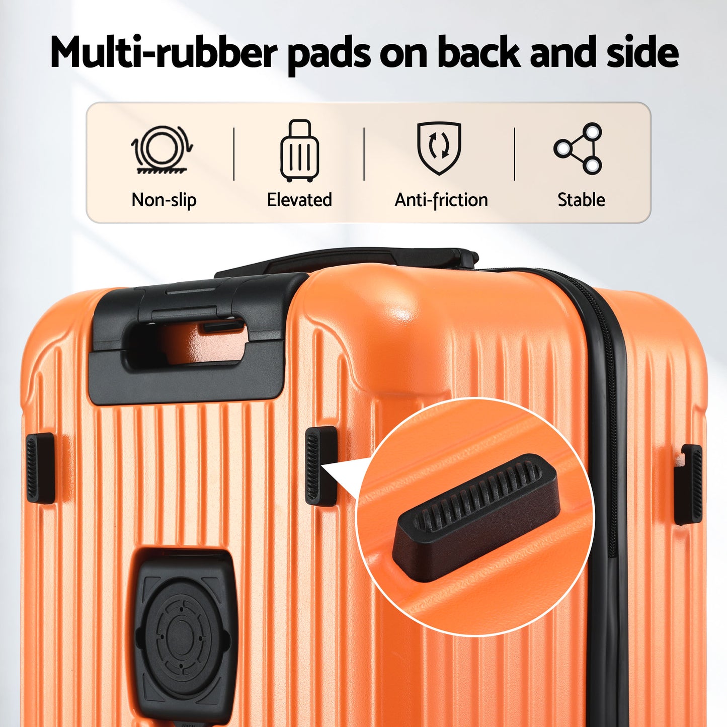 Wanderlite 28" Trunk Luggage Suitcase Travel 5 Wheels Type-C Port TSA Orange - Image 9