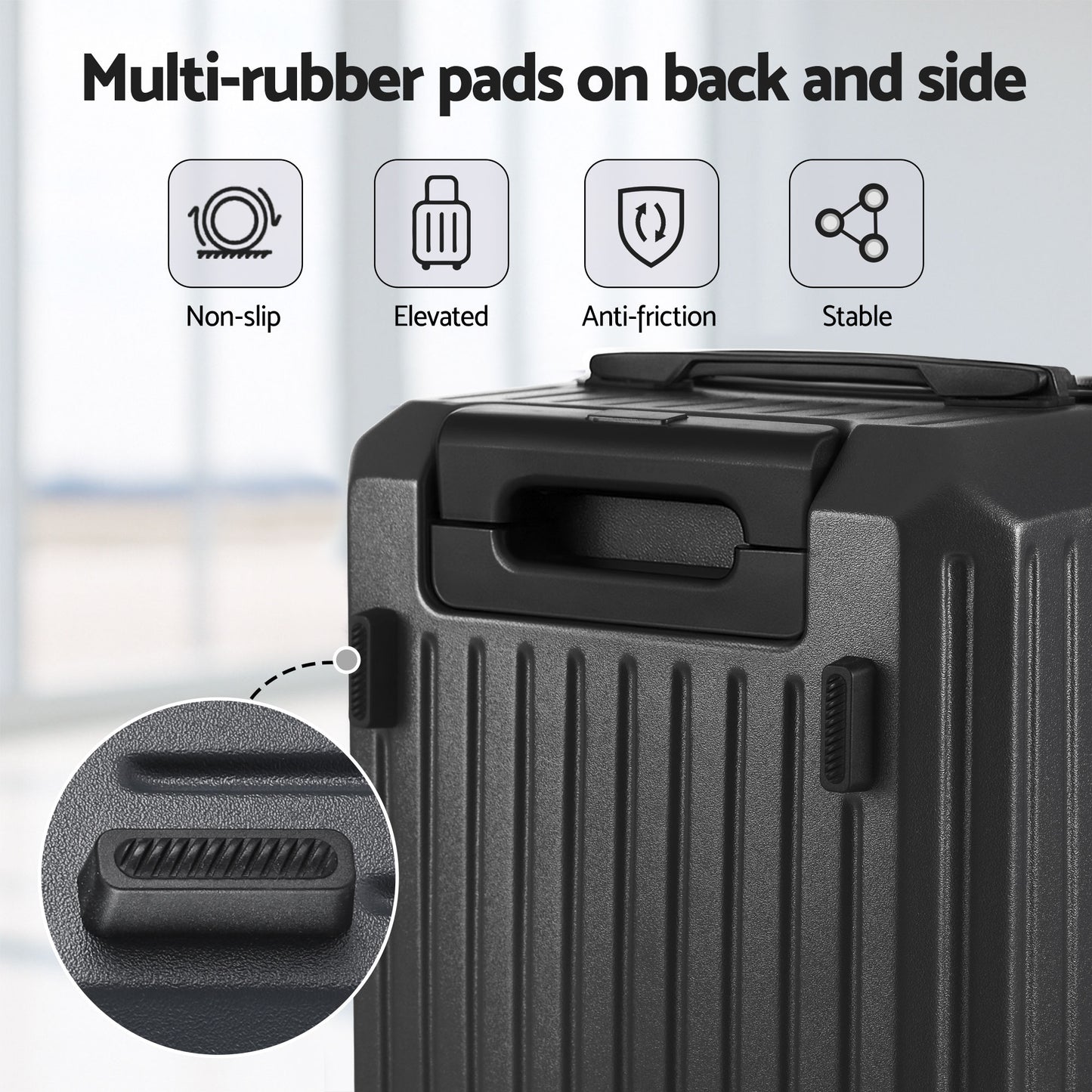 Wanderlite 20" Trunk Luggage Suitcase Travel Carry On TSA Lock Black - Image 9