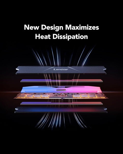 Lexar LD5U16G80C38BR-RGD ARES 2nd Gen U-DIMM DDR5 8000 32GB Kit (16GB*2),CL38, RGB Black, dual... - Image 3