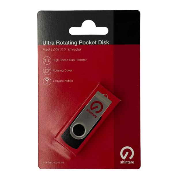 Shintaro 64GB Rotating Pocket Disk - USB 3.2, High-Speed, Shock-Resistant Design - USB Pocket Drive - Image 5