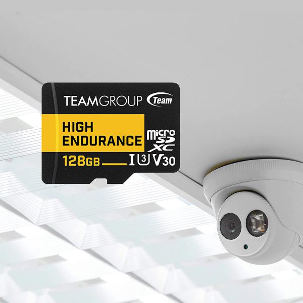 Team Group HIGH ENDURANCE 256GB Micro SDXC UHS-I U3 V30 4K 100MB/s(Designed for Monitoring) Stable Durable Long Lasting Flash Memory Card for Security