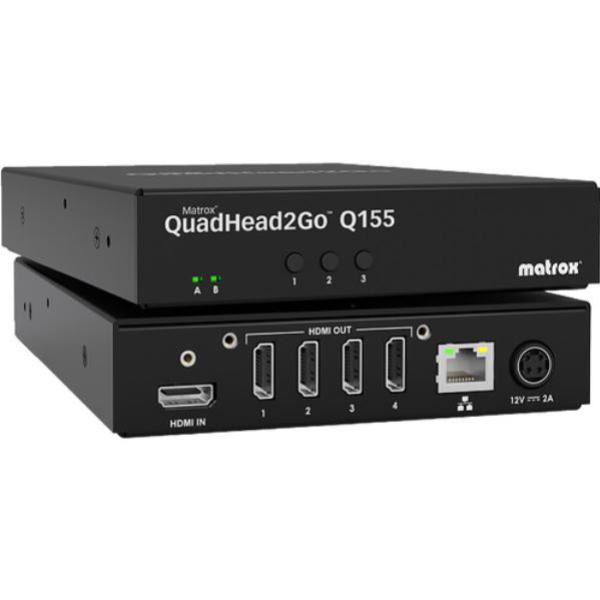 Matrox QuadHead2Go Q155 HDMI Multi-Monitor Controller Appliance, 4x HDMI, 1x RJ45, 3 YR WTY - Gra...
