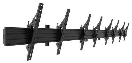 Atdec 4x1 wall menu board mount (3.9m rail), tilting angle. Max load per display: 50kg - Wall Mounts