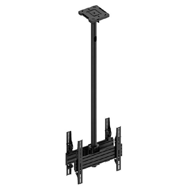 Atdec Back-to-back ceiling mount, single pole, 0.48m rail, tilting angle. Max load per display: 5... - Image 2