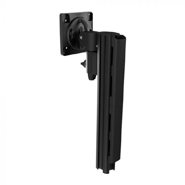 Atdec AWMS-1340 130mm Arm on 400mm Post. 12kg Flat Screens, 10kg Curved Screens, Bolt-Through Desk Fixing, Black