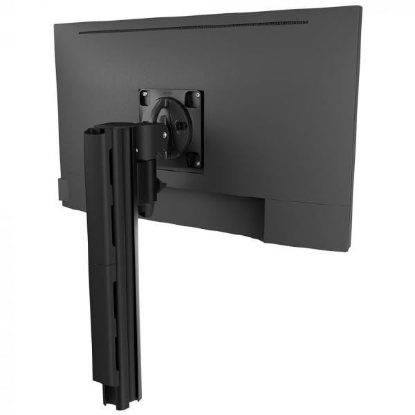 Atdec AWMS-1340 130mm Arm on 400mm Post. 12kg Flat Screens, 10kg Curved Screens, Bolt-Through Desk Fixing, Black