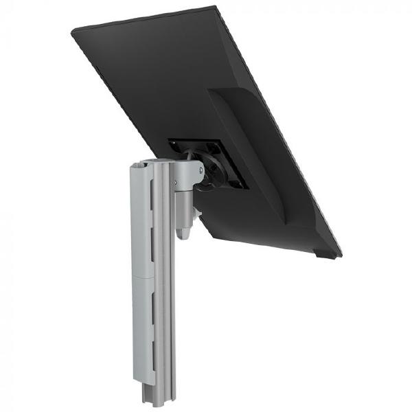 Atdec AWMS-1340 130mm Arm on 400mm Post. 12kg Flat Screens, 10kg Curved Screens, Heavy-Duty F Clamp Desk Fixing, Silver